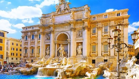 Обои фонтан треви в риме, the trevi fountain in rome разрешение 2560x1440 Загрузить