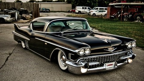 Обои кадиллак, кадилак, блака, купе, ретро-автомобиль, de ville, cadillac, black, coupe, retro car разрешение 1920x1080 Загрузить