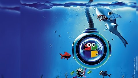 Обои windows под водой, windows under water разрешение 1920x1080 Загрузить