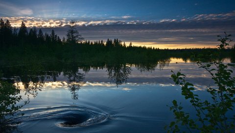 Обои озеро, закат, lake, sunset разрешение 2560x1600 Загрузить