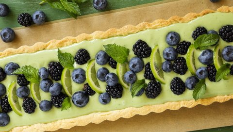 Обои листья, лайм, черника, сладкое, выпечка, пирог, ежевика, leaves, lime, blueberries, sweet, cakes, pie, blackberry разрешение 5184x3456 Загрузить