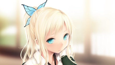 Обои бабочка, девочка, заколка, хвостик, kashiwazaki sena, gевочка, butterfly, girl, barrette, ponytail разрешение 1920x1200 Загрузить