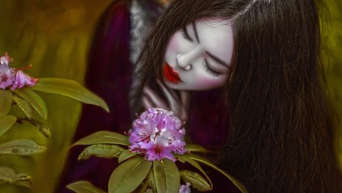 Обои арт, девушка, цвет, фантазия, макияж, agnieszka lorek, lillian liu, art, girl, color, fantasy, makeup разрешение 2048x1434 Загрузить