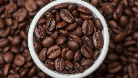 Обои зерна, кофе, чашка, grain, coffee, cup разрешение 2048x1360 Загрузить