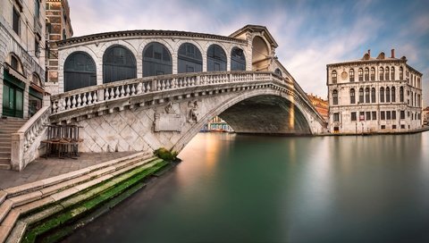 Обои панорама, венеция, канал, италия, cityscape, rialto bridge, san bartolomeo church, panorama, venice, channel, italy разрешение 6389x3594 Загрузить
