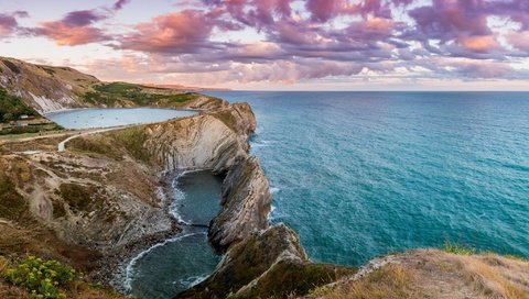 Обои вечер, скалы, закат, море, побережье, морской пейзаж, the evening, rocks, sunset, sea, coast, seascape разрешение 2048x1374 Загрузить