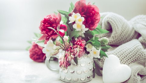 Обои цветы, ваза, пионы, декор, @pvproductions, flowers, vase, peonies, decor разрешение 5352x3347 Загрузить