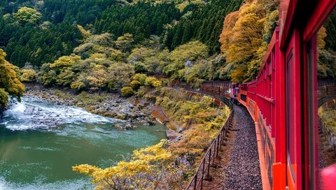 Обои япония, киото, поезд, japan, kyoto, train разрешение 1920x1080 Загрузить