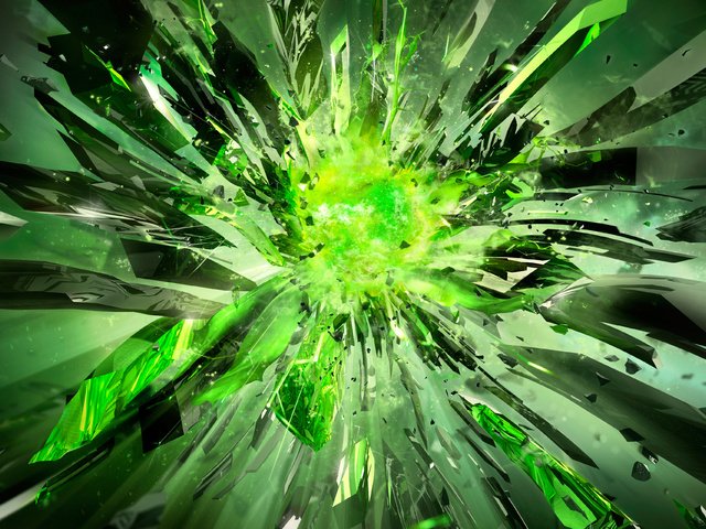 Обои мощь, кристалы, нвидия, разбитые, зеленый цвет, power, crystals, nvidia, broken, green разрешение 4800x2560 Загрузить