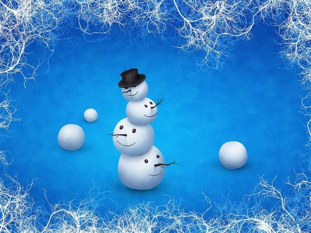 Обои зима, снеговик, головы, шляпа, прикол, неправильный, winter, snowman, head, hat, the trick, wrong разрешение 1920x1440 Загрузить