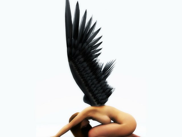 Обои крылья, графика, рендеринг, ангел, падший, чёрные, 3д, wings, graphics, rendering, angel, fallen, black, 3d разрешение 1920x1080 Загрузить