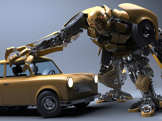 Обои робот, автомобиль, robot, car разрешение 1920x1080 Загрузить