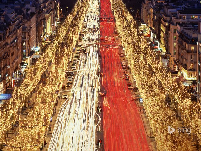 Обои париж, улица, елки, франция, рождество, елисейские поля, paris, street, tree, france, christmas, champs elysees разрешение 1920x1200 Загрузить