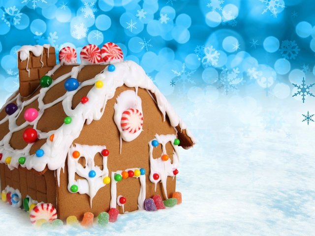 Обои зима, сладенько, конфеты, дом, домик, рождество, сладкое, выпечка, конфета, елочная, baking, winter, candy, house, christmas, sweet, cakes разрешение 2880x2199 Загрузить