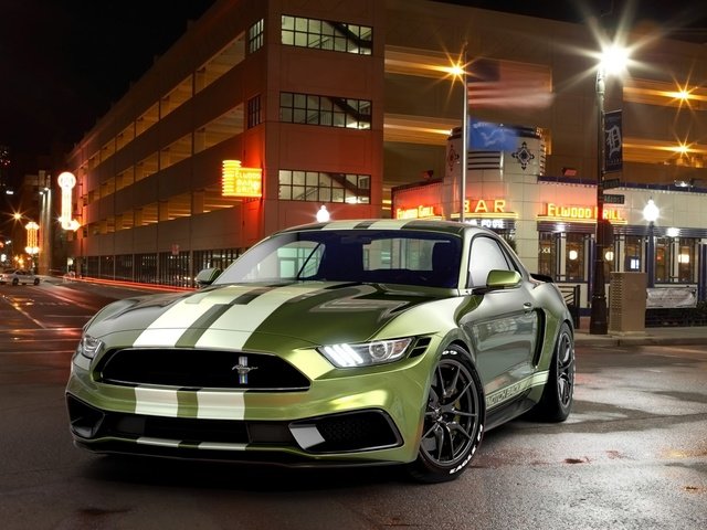 Обои город, здания, автомобиль, ford mustang, the city, building, car разрешение 2560x1600 Загрузить