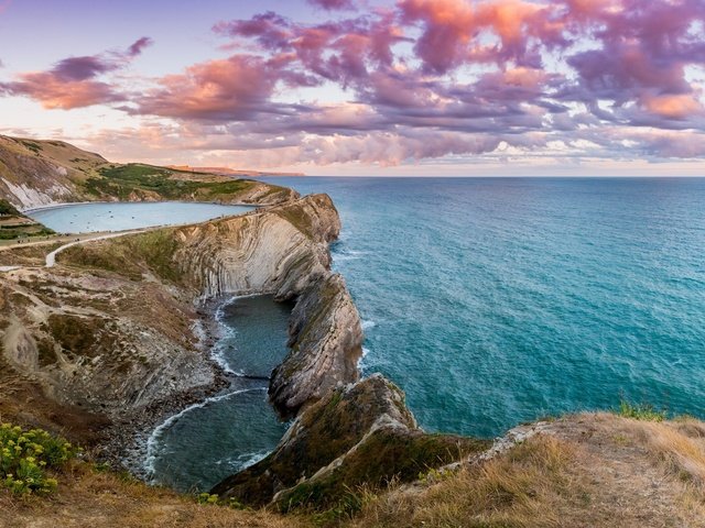 Обои вечер, скалы, закат, море, побережье, морской пейзаж, the evening, rocks, sunset, sea, coast, seascape разрешение 2048x1374 Загрузить