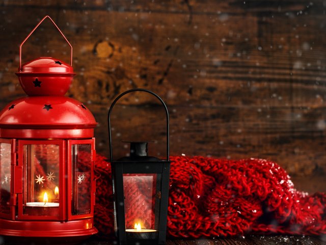 Обои новый год, фонарь, свеча, рождество, фонарики, шарф, рождественский фонарь, new year, lantern, candle, christmas, lanterns, scarf разрешение 1920x1200 Загрузить