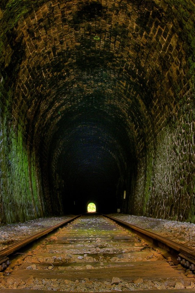 Обои дорога, рельсы, туннель, road, rails, the tunnel разрешение 2560x1600 Загрузить