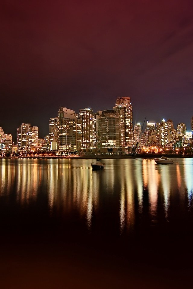 Обои ночь, город, ванкувер, night, the city, vancouver разрешение 1920x1200 Загрузить