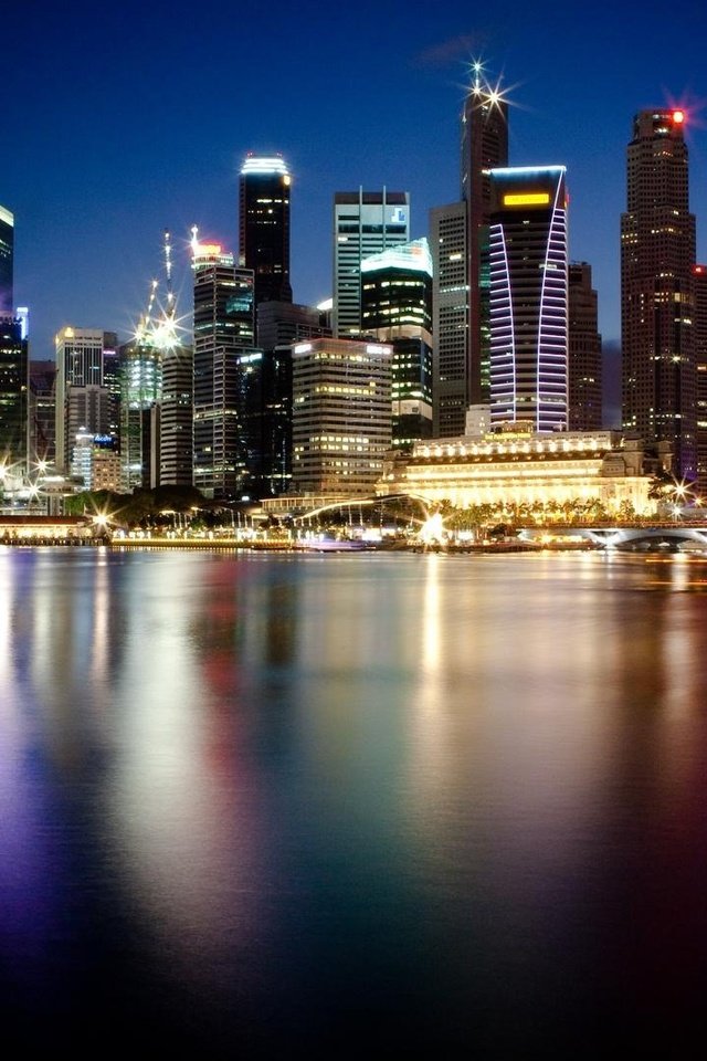 Обои singapur nochnoj gorod megapolis neboskreby o, singapur nochnoj gorod neboskreby megapolis o разрешение 1920x1080 Загрузить