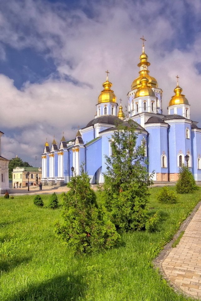 Обои храм, церковь, украина, михайловский собор, temple, church, ukraine, st michael's cathedral разрешение 1920x1200 Загрузить