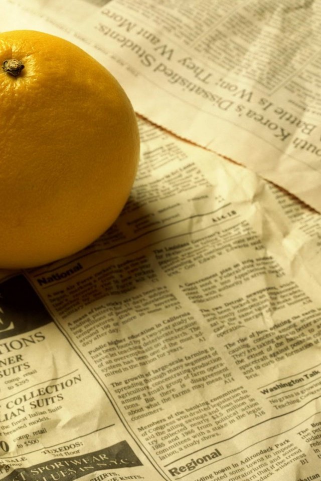 Обои фрукты, апельсин, цитрус, газета, fruit, orange, citrus, newspaper разрешение 1920x1200 Загрузить