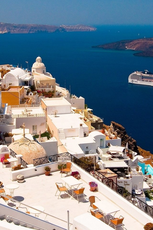 Обои греция, санторини, oia, ия, эгейское море, санторин, greece, santorini, ia, the aegean sea разрешение 1920x1200 Загрузить