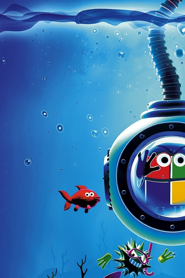 Обои windows под водой, windows under water разрешение 1920x1080 Загрузить