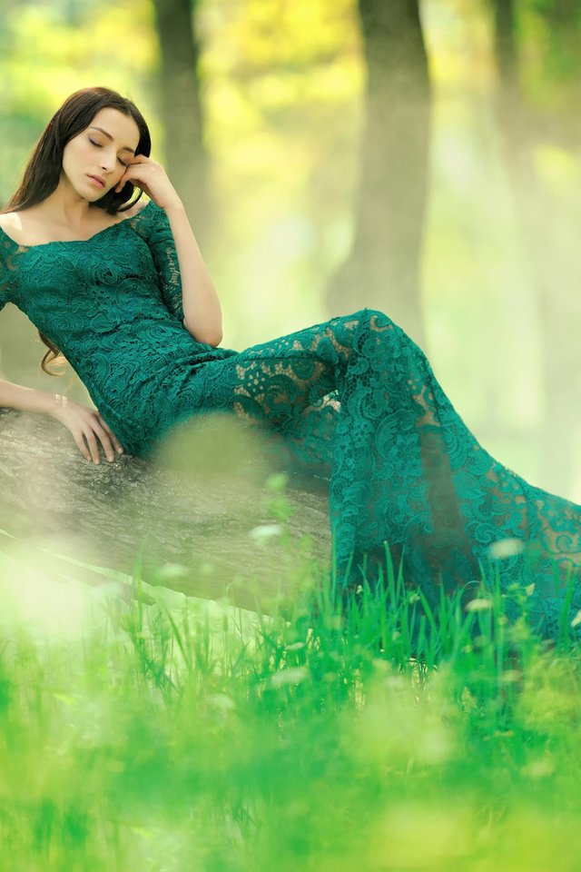 Обои зелень, лес, девушка, платье, rafa, в зелёном, greens, forest, girl, dress, in green разрешение 1920x1280 Загрузить