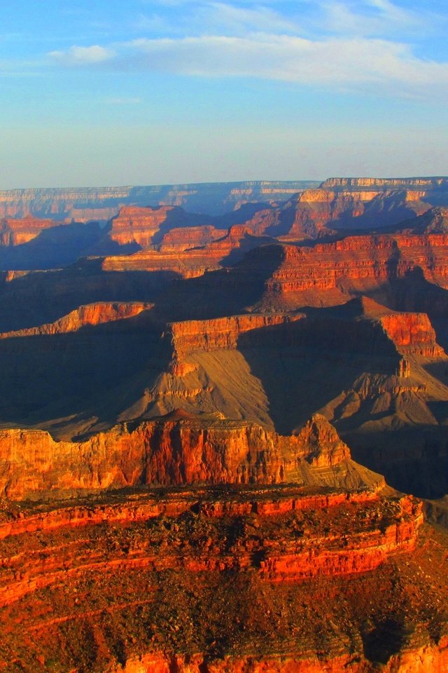 Обои горы, закат, каньон, сша, аризона, grand canyon national park, mountains, sunset, canyon, usa, az разрешение 2048x1314 Загрузить