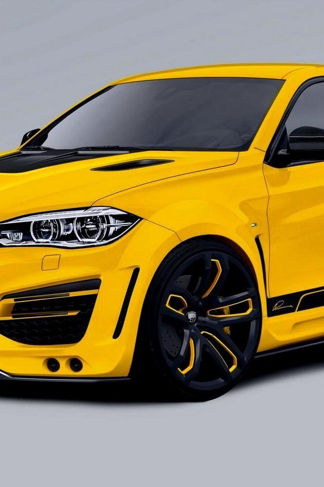 Обои желтый, кроссовер, бмв х6, yellow, crossover, bmw x6 разрешение 1920x1080 Загрузить