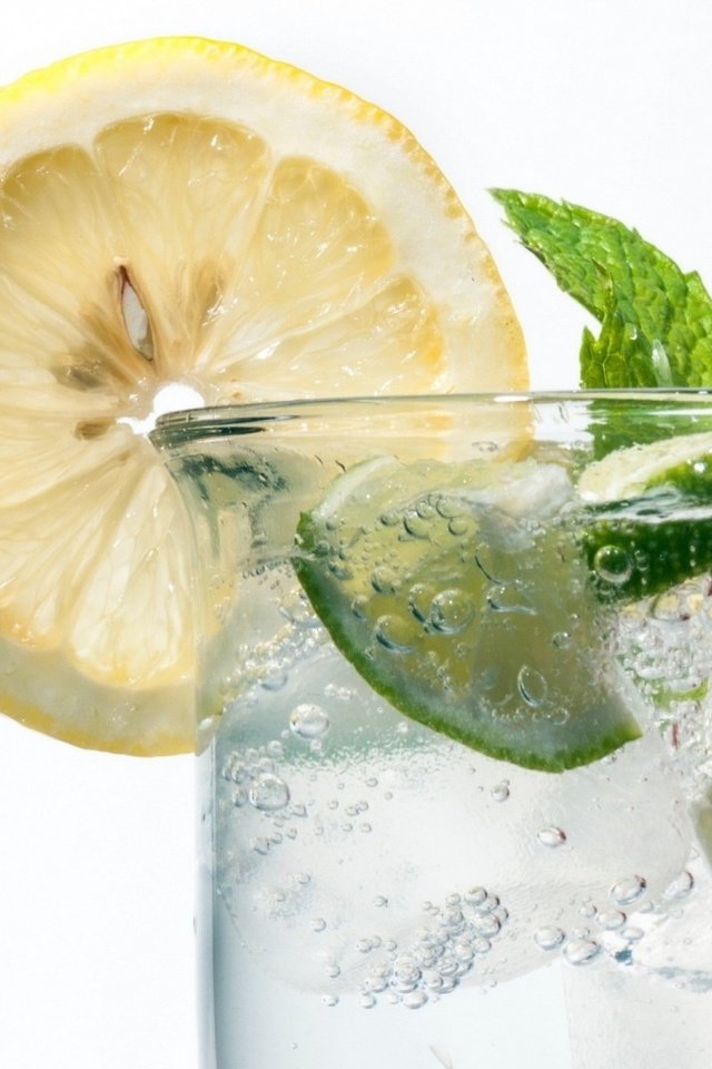 Обои вода, лёд, лимон, лайм, коктейль, water, ice, lemon, lime, cocktail разрешение 1920x1200 Загрузить
