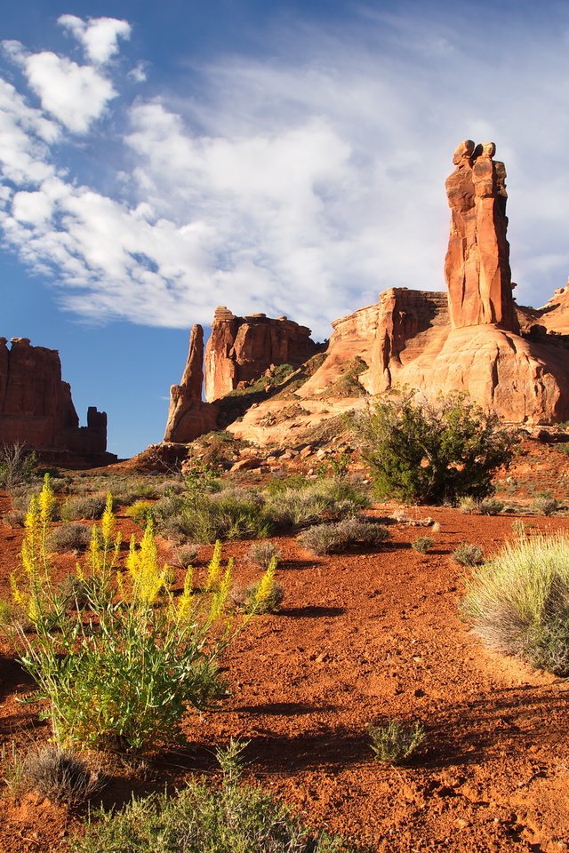 Обои скалы, пустыня, каньон, сша, юта, национальный парк арки, rocks, desert, canyon, usa, utah, arches national park разрешение 2048x1365 Загрузить