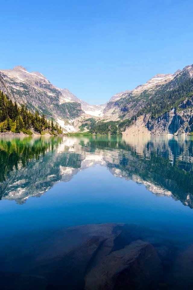 Обои горное озеро, ландшафт, валлпапер, mountain lake, landscape, wallpaper разрешение 2880x1781 Загрузить