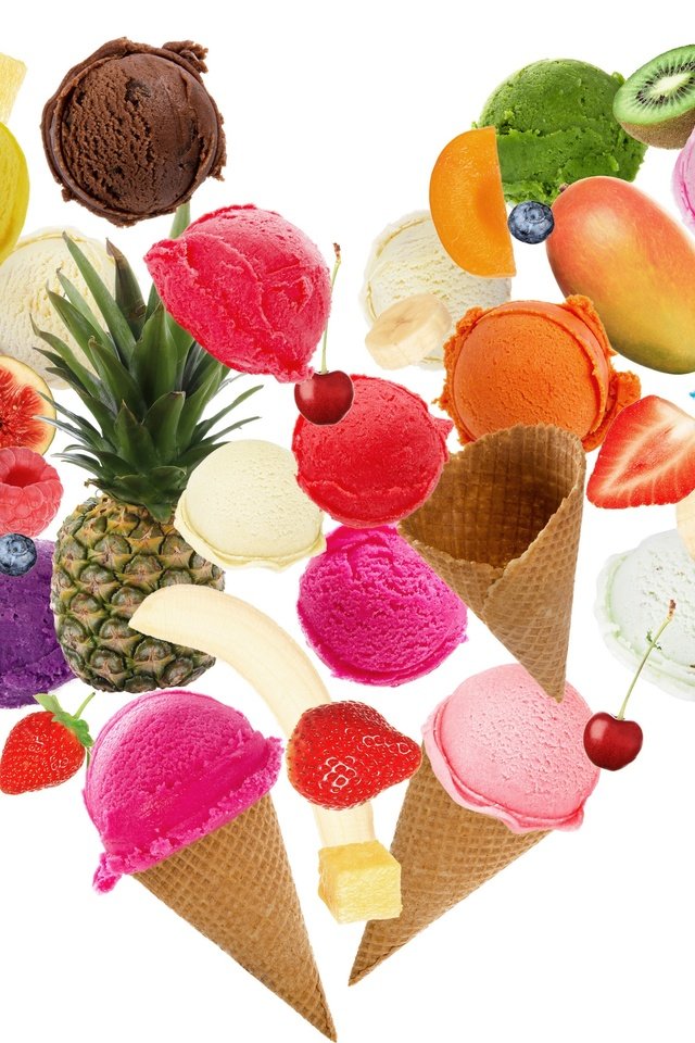 Обои мороженое, сладкое, фрукты, мороженное, банан, клубника, ананас, лимон, вишенка, абрикос, вишня, киви, рожок, ice cream, sweet, fruit, banana, strawberry, pineapple, lemon, apricot, cherry, kiwi, horn разрешение 2880x2207 Загрузить