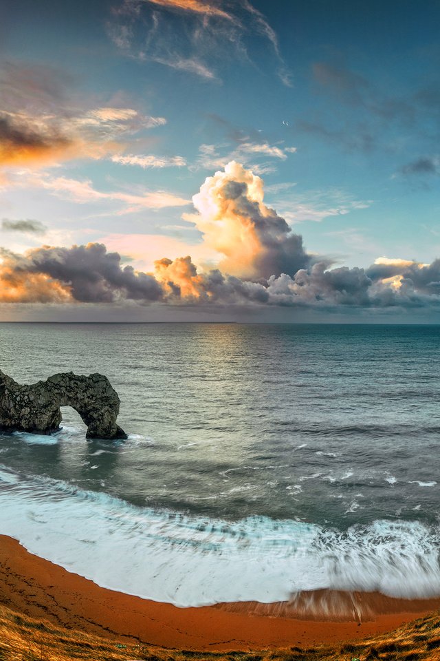 Обои скалы, пейзаж, побережье, океан, англия, арка, durdle door, the narratographer, дердл-дор, rocks, landscape, coast, the ocean, england, arch, deral-dor разрешение 3000x1533 Загрузить