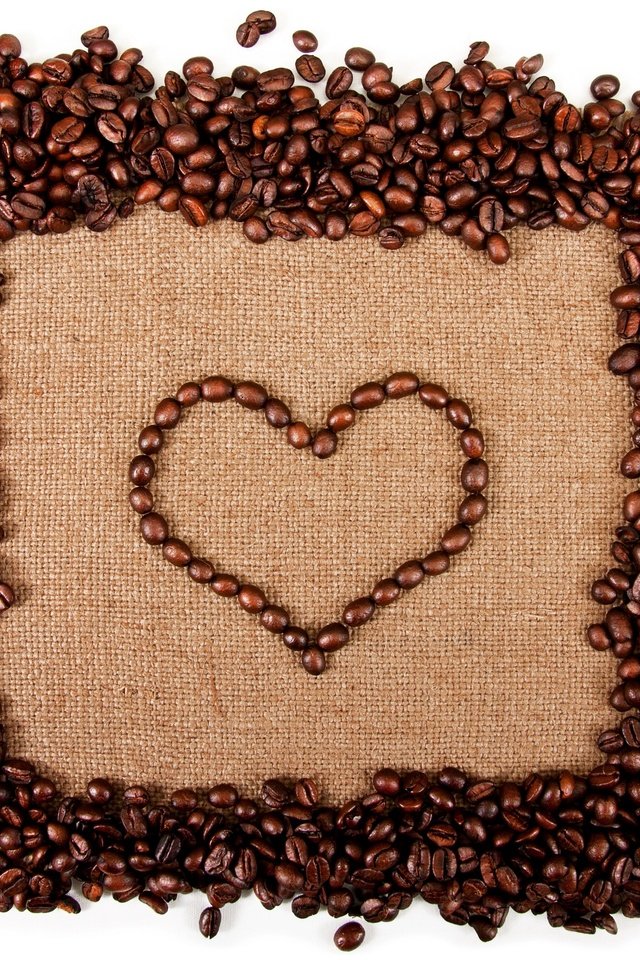 Обои зерна, кофе, сердце, сердечка, бобы, grain, coffee, heart, beans разрешение 2880x2237 Загрузить