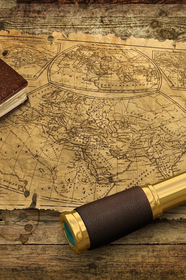 Обои море, винтаж, карта, подзорная труба, блокнот, sea, vintage, map, spyglass, notepad разрешение 4104x2932 Загрузить