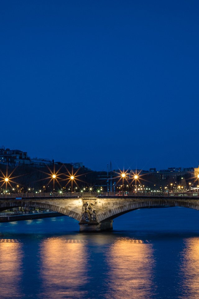 Обои огни, река, мост, город, париж, франция, эйфелева башня, lights, river, bridge, the city, paris, france, eiffel tower разрешение 1920x1080 Загрузить