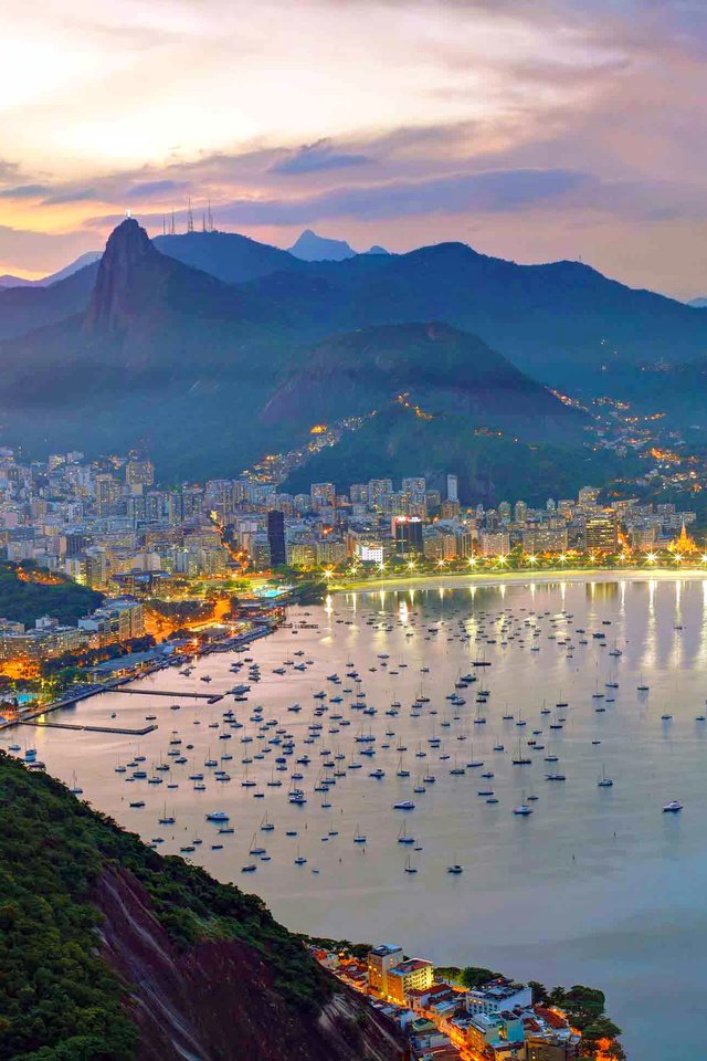 Обои вечер, море, рио-де-жанейро, the evening, sea, rio de janeiro разрешение 3000x1943 Загрузить