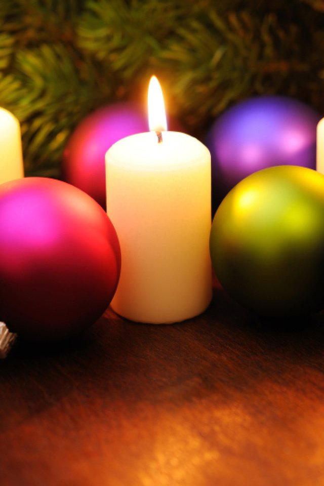 Обои свечи, новый год, шары, рождество, елочные игрушки, candles, new year, balls, christmas, christmas decorations разрешение 3840x2400 Загрузить