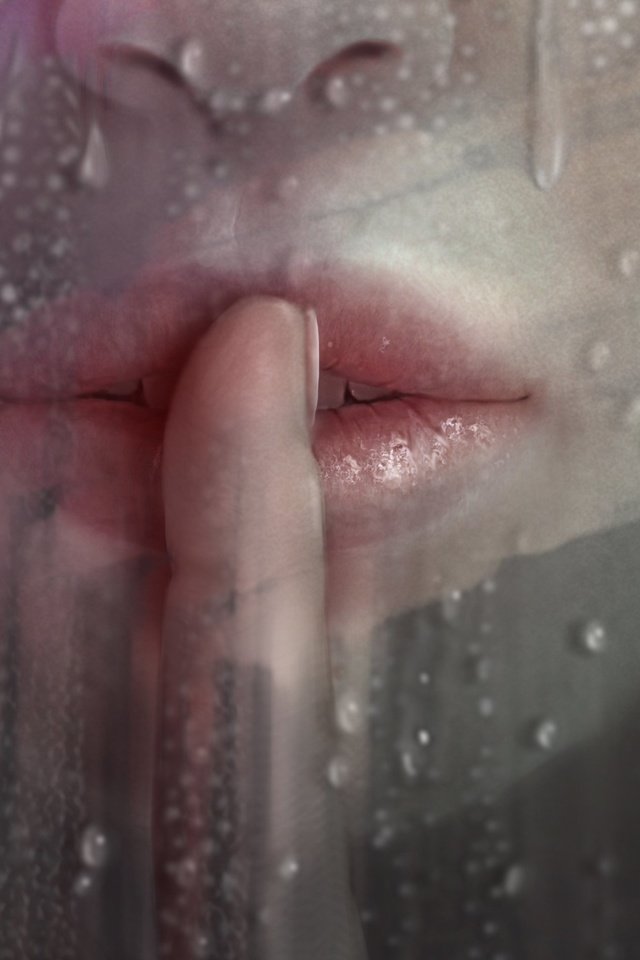 Обои вода, девушка, палец, капли, губы, стекло, помада, water, girl, finger, drops, lips, glass, lipstick разрешение 3288x2055 Загрузить