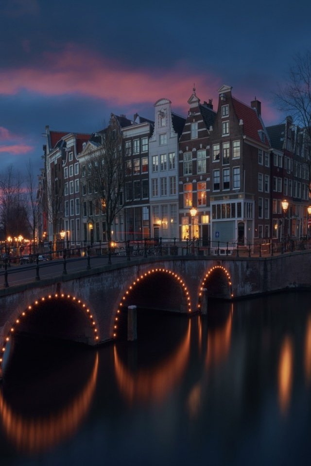Обои город, подсветка, амстердам, the city, backlight, amsterdam разрешение 1920x1080 Загрузить