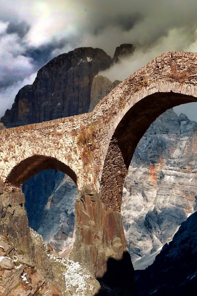 Обои горы, мост, veneto, mountains, bridge разрешение 3840x2160 Загрузить