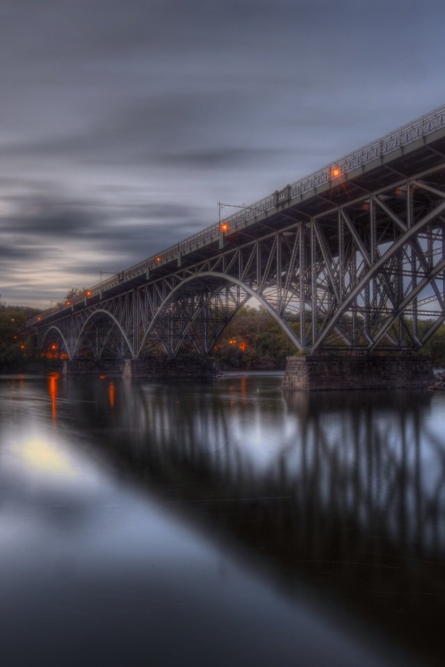 Обои река, мост, луна, river, bridge, the moon разрешение 3840x2160 Загрузить