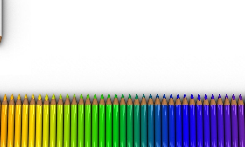 Обои цвет, карандаши, белый, color, pencils, white разрешение 2560x1024 Загрузить