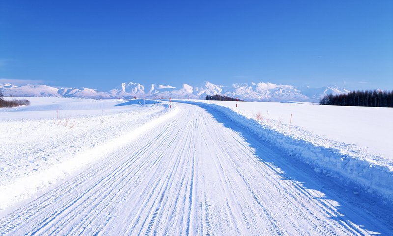 Обои дорога, горы, зима, горизонт, road, mountains, winter, horizon разрешение 1920x1200 Загрузить