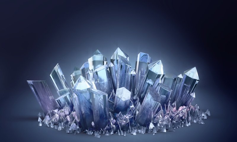 Обои синий, кристаллы, blue, crystals разрешение 1920x1200 Загрузить