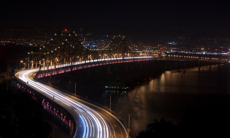 Обои дорога, ночь, река, мост, road, night, river, bridge разрешение 3008x2000 Загрузить