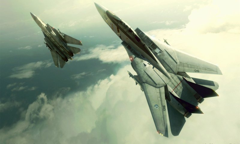 Обои облака, самолет, истребители, ace combat 5, clouds, the plane, fighters разрешение 1920x1200 Загрузить